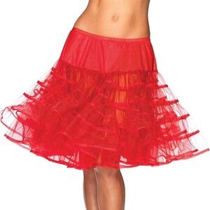 Leg Avenue Women's Knee Length Red Petticoat Skirt Costume